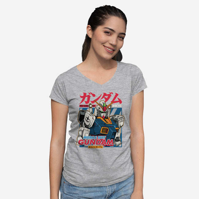 First Gundam Series-womens v-neck tee-hirolabs