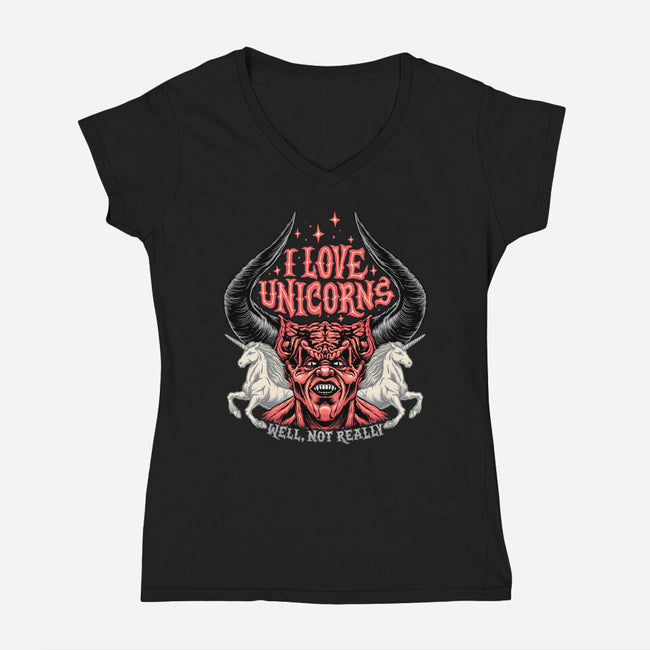 I Love Unicorns-womens v-neck tee-momma_gorilla