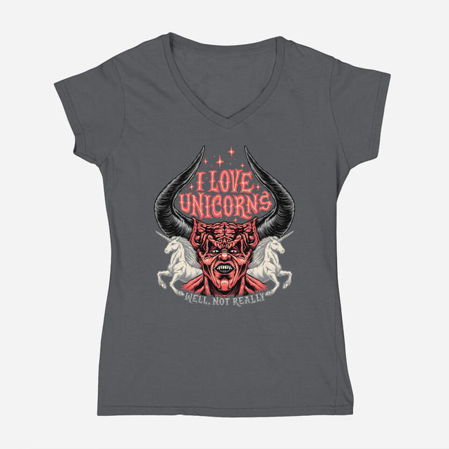I Love Unicorns-womens v-neck tee-momma_gorilla