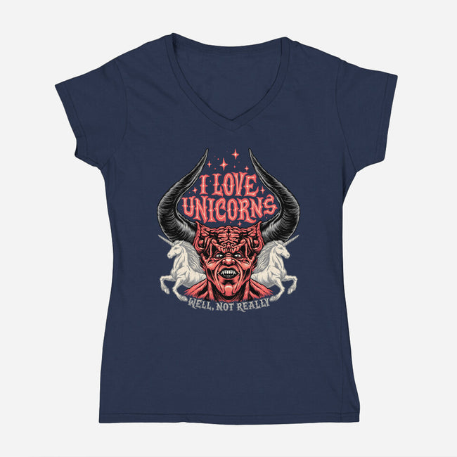 I Love Unicorns-womens v-neck tee-momma_gorilla
