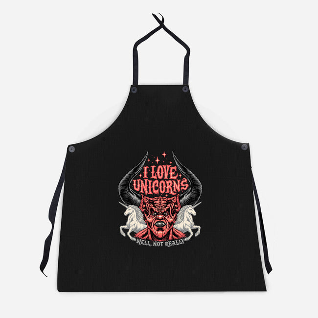 I Love Unicorns-unisex kitchen apron-momma_gorilla