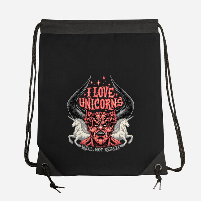 I Love Unicorns-none drawstring bag-momma_gorilla
