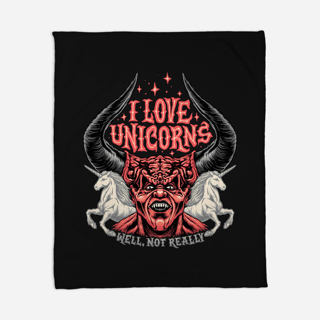 I Love Unicorns-none fleece blanket-momma_gorilla