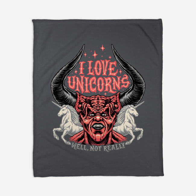 I Love Unicorns-none fleece blanket-momma_gorilla