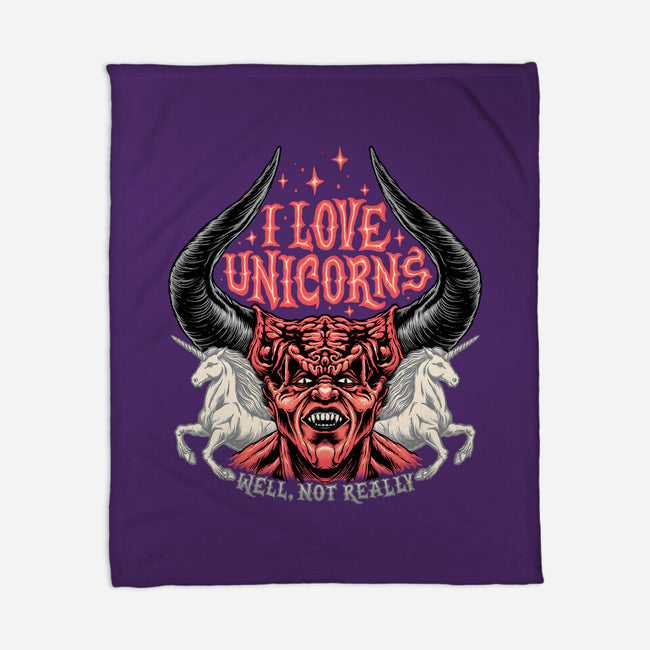 I Love Unicorns-none fleece blanket-momma_gorilla