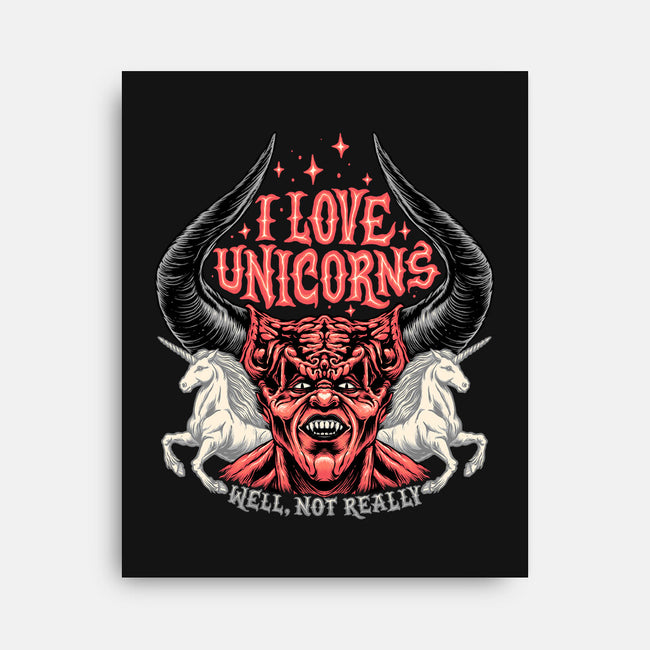 I Love Unicorns-none stretched canvas-momma_gorilla