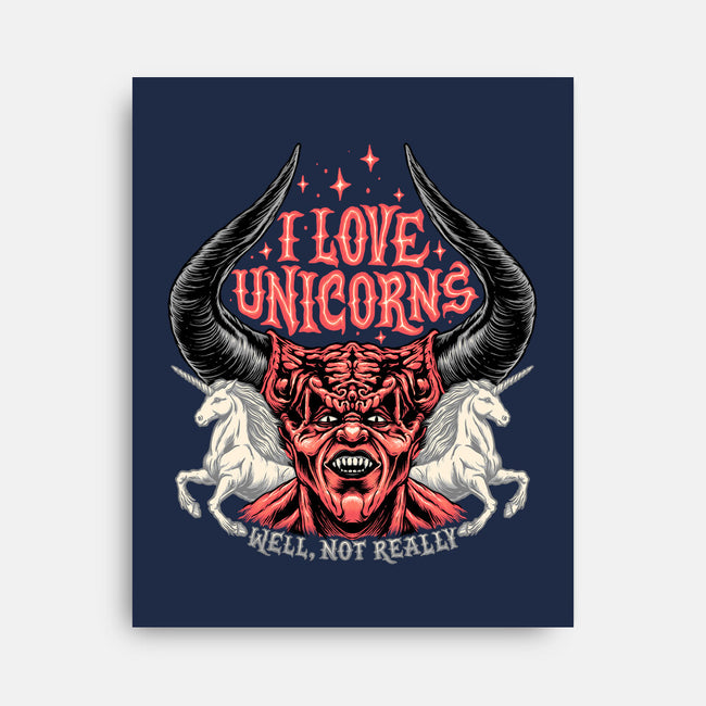 I Love Unicorns-none stretched canvas-momma_gorilla