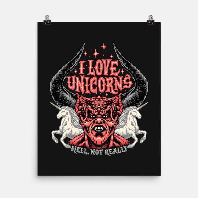 I Love Unicorns-none matte poster-momma_gorilla