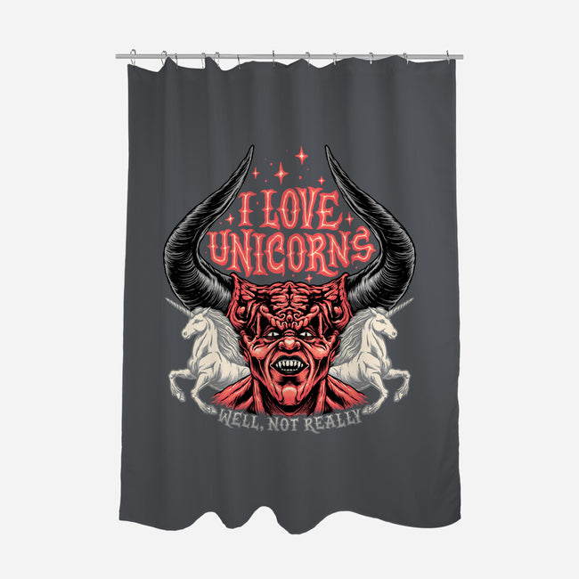 I Love Unicorns-none polyester shower curtain-momma_gorilla