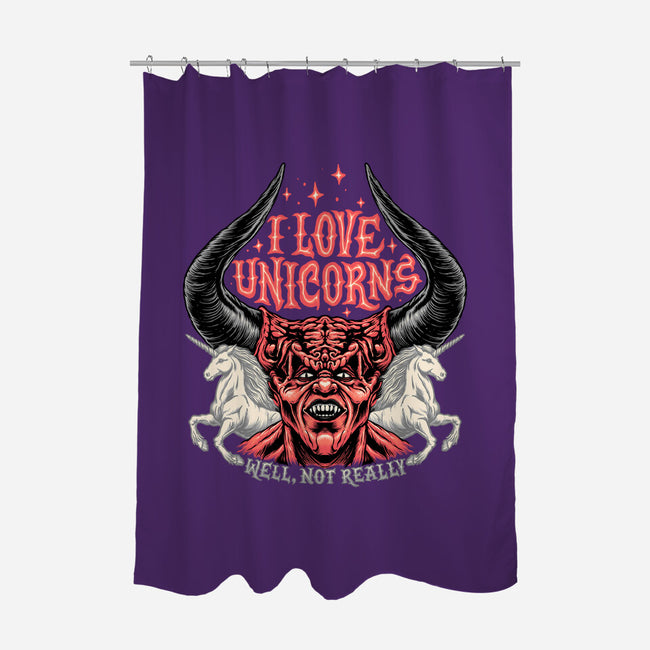I Love Unicorns-none polyester shower curtain-momma_gorilla