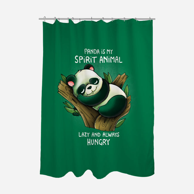 Panda Lazy-none polyester shower curtain-Vallina84