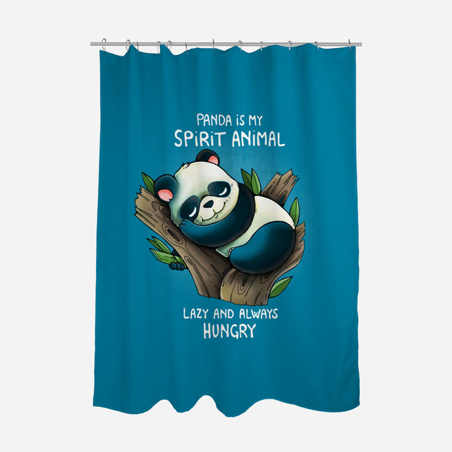 Panda Lazy-none polyester shower curtain-Vallina84