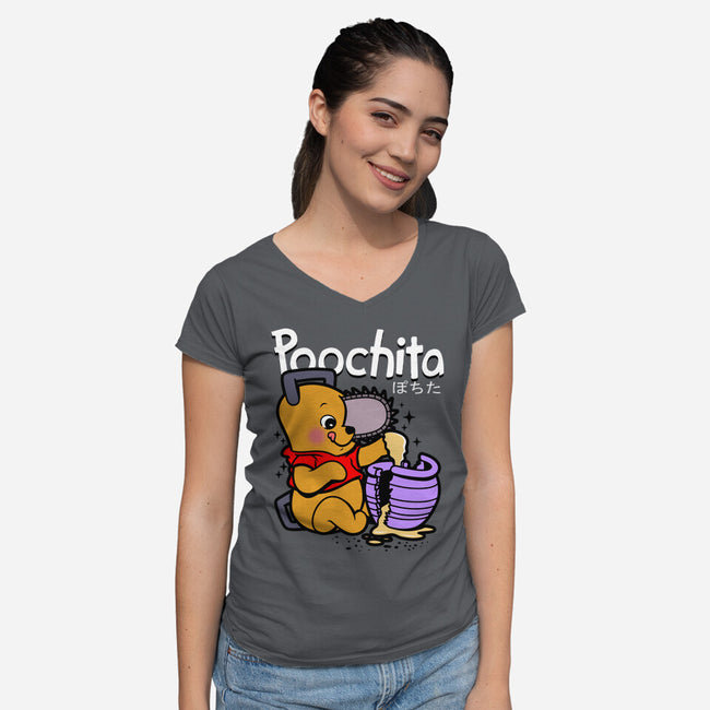 Poochita-womens v-neck tee-Boggs Nicolas