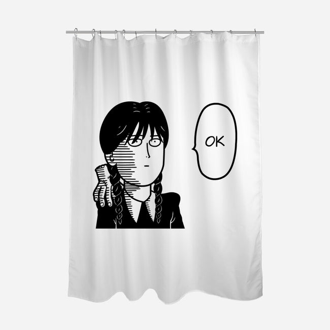 Impassive Girl-none polyester shower curtain-Raffiti