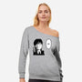 Impassive Girl-womens off shoulder sweatshirt-Raffiti