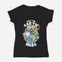 Cats Live Here-womens v-neck tee-turborat14