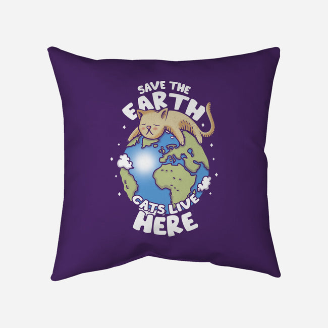 Cats Live Here-none removable cover w insert throw pillow-turborat14