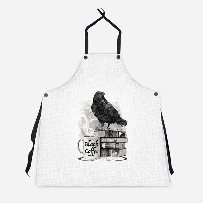 Coffee, Raven And Poe-unisex kitchen apron-DrMonekers