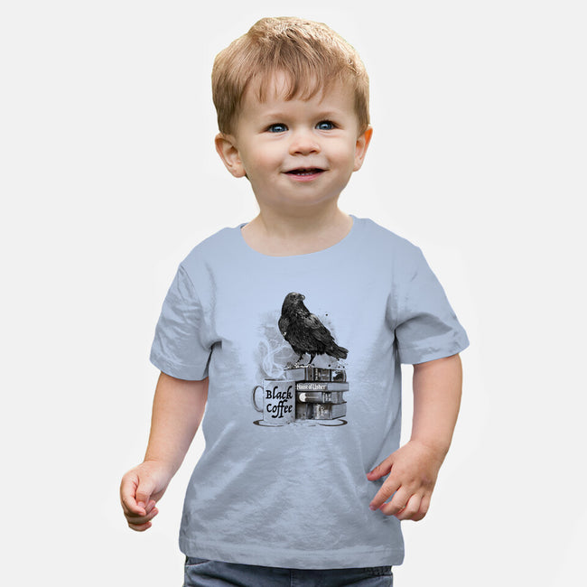 Coffee, Raven And Poe-baby basic tee-DrMonekers