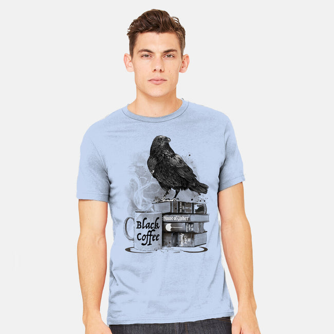 Coffee, Raven And Poe-mens heavyweight tee-DrMonekers