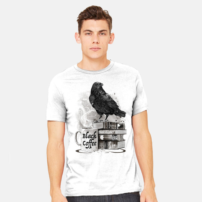 Coffee, Raven And Poe-mens heavyweight tee-DrMonekers