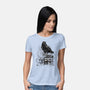 Coffee, Raven And Poe-womens basic tee-DrMonekers