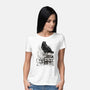 Coffee, Raven And Poe-womens basic tee-DrMonekers