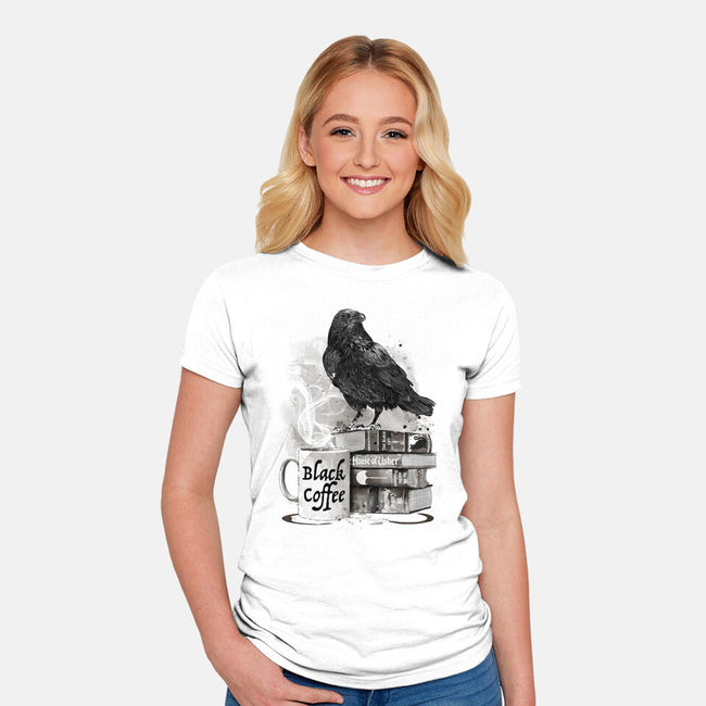 Coffee, Raven And Poe-womens fitted tee-DrMonekers