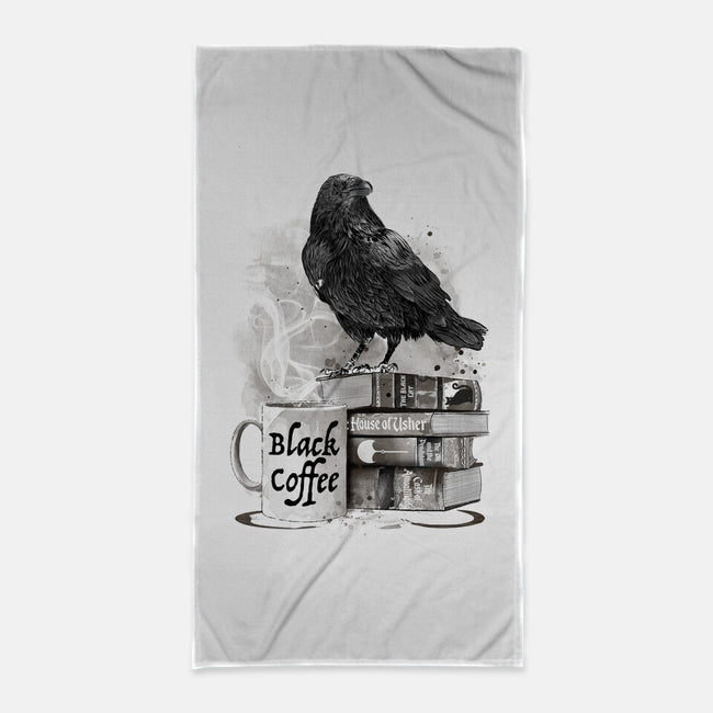 Coffee, Raven And Poe-none beach towel-DrMonekers
