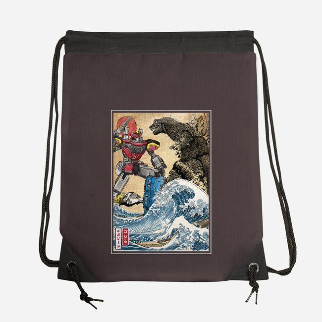 King Of The Monsters Vs Megazord-none drawstring bag-DrMonekers