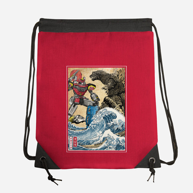 King Of The Monsters Vs Megazord-none drawstring bag-DrMonekers