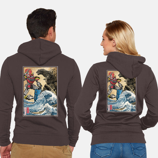 King Of The Monsters Vs Megazord-unisex zip-up sweatshirt-DrMonekers