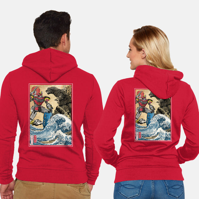 King Of The Monsters Vs Megazord-unisex zip-up sweatshirt-DrMonekers