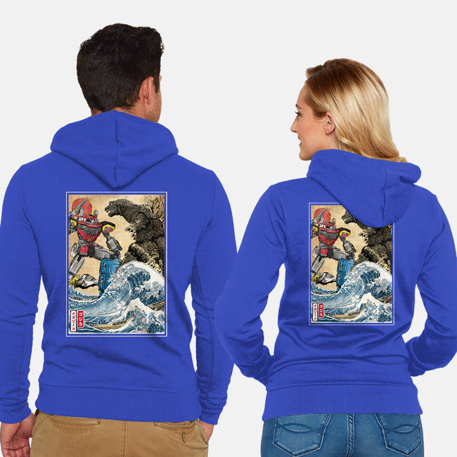 King Of The Monsters Vs Megazord-unisex zip-up sweatshirt-DrMonekers