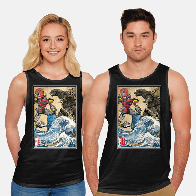 King Of The Monsters Vs Megazord-unisex basic tank-DrMonekers