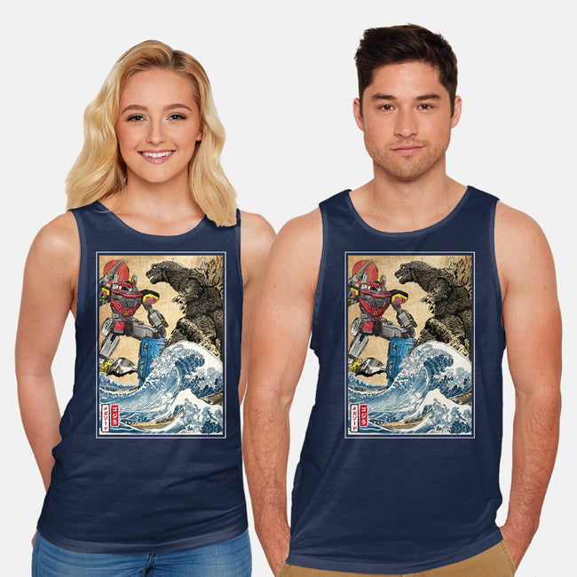 King Of The Monsters Vs Megazord-unisex basic tank-DrMonekers