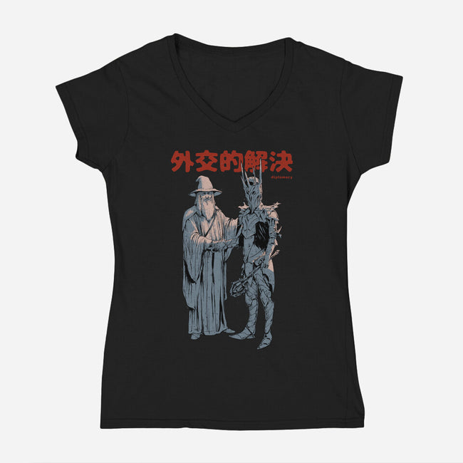 Diplomatic Solution-womens v-neck tee-Hafaell
