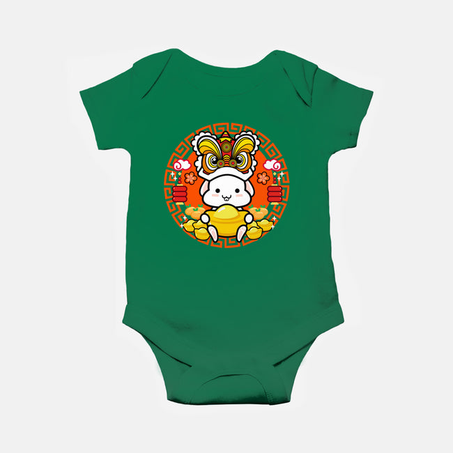 Luckiest Bunny-baby basic onesie-bloomgrace28