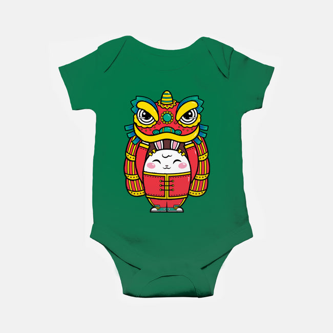 Lion Dance Bunny-baby basic onesie-krisren28