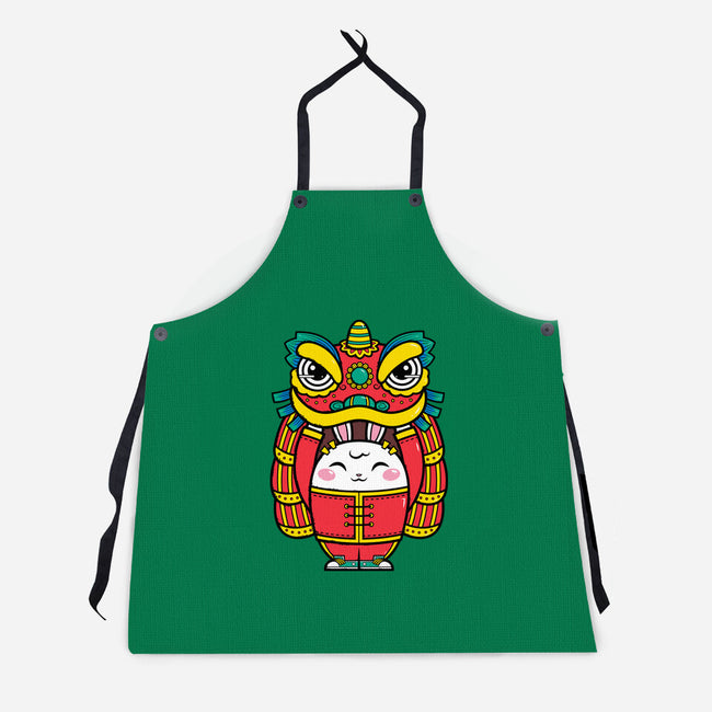 Lion Dance Bunny-unisex kitchen apron-krisren28