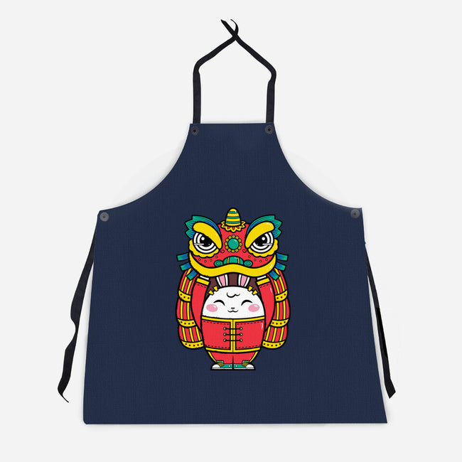 Lion Dance Bunny-unisex kitchen apron-krisren28