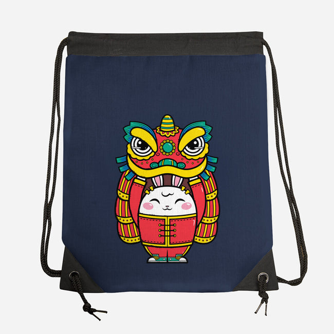 Lion Dance Bunny-none drawstring bag-krisren28