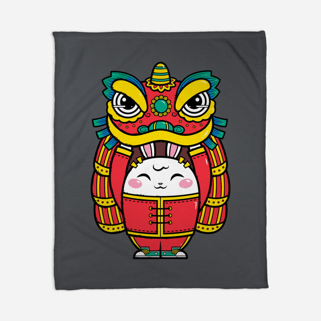 Lion Dance Bunny-none fleece blanket-krisren28