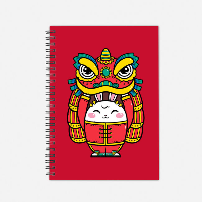 Lion Dance Bunny-none dot grid notebook-krisren28