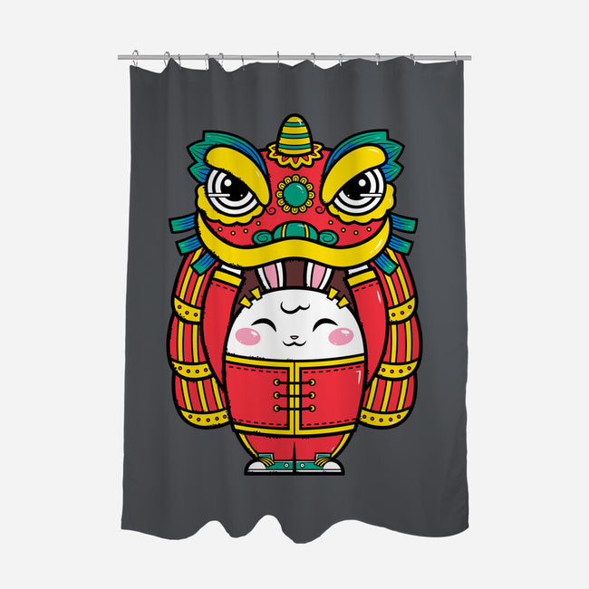 Lion Dance Bunny-none polyester shower curtain-krisren28