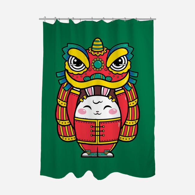 Lion Dance Bunny-none polyester shower curtain-krisren28