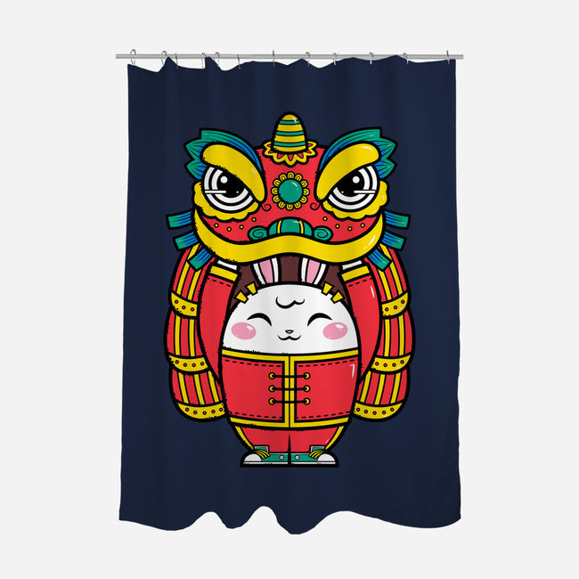 Lion Dance Bunny-none polyester shower curtain-krisren28
