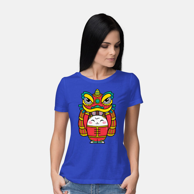 Lion Dance Bunny-womens basic tee-krisren28