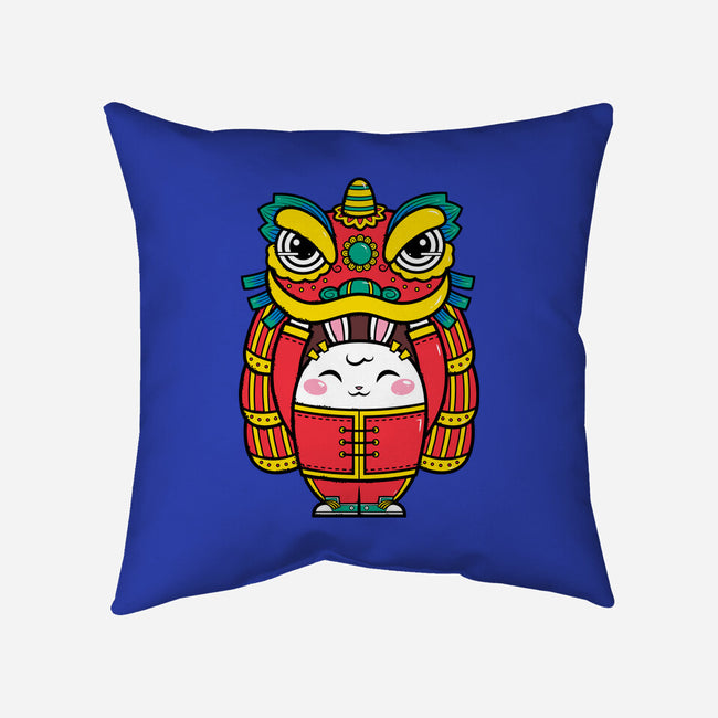 Lion Dance Bunny-none removable cover w insert throw pillow-krisren28