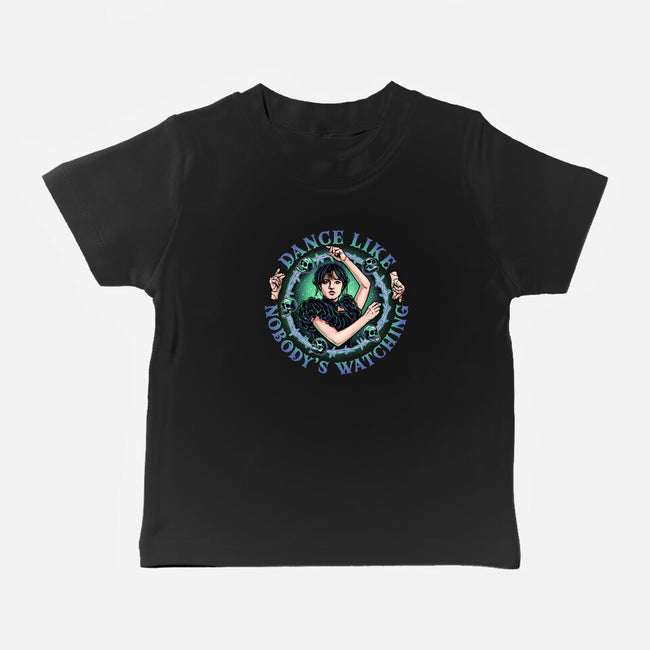 Dance Like Nobody's Watching-baby basic tee-momma_gorilla